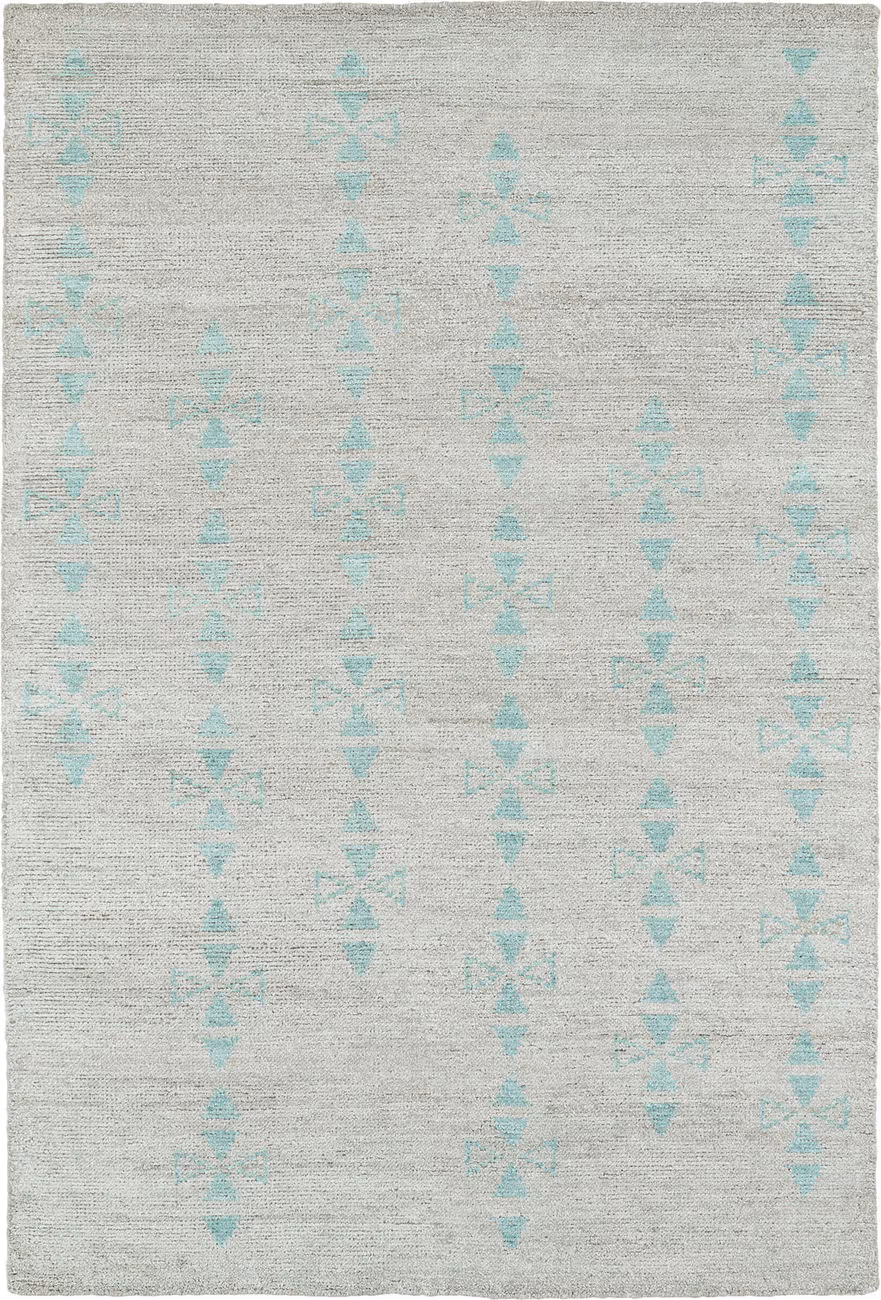 Modern Loom Solitaire Silver Patterned Modern Rug