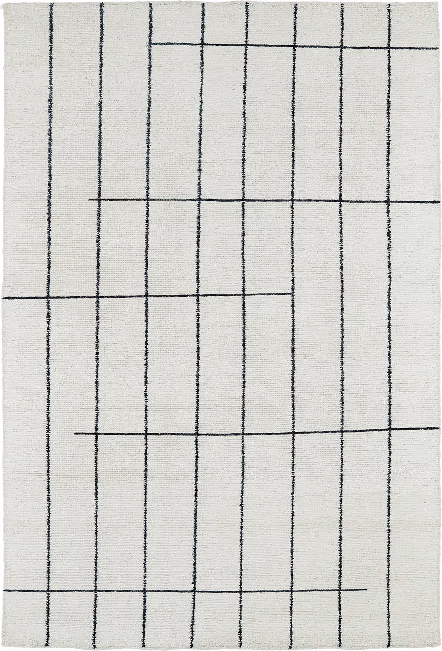 Modern Loom Solitaire Ivory Patterned Modern Rug 2