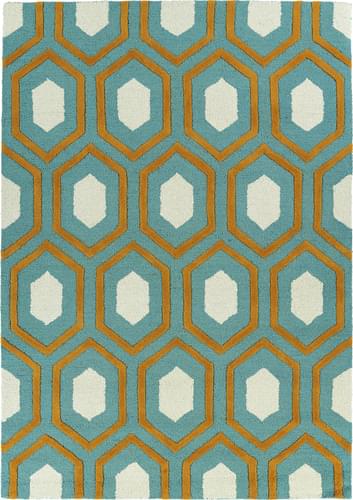 Modern Loom Spaces Hand Tufted Teal Patterned Modern Rug Product Image