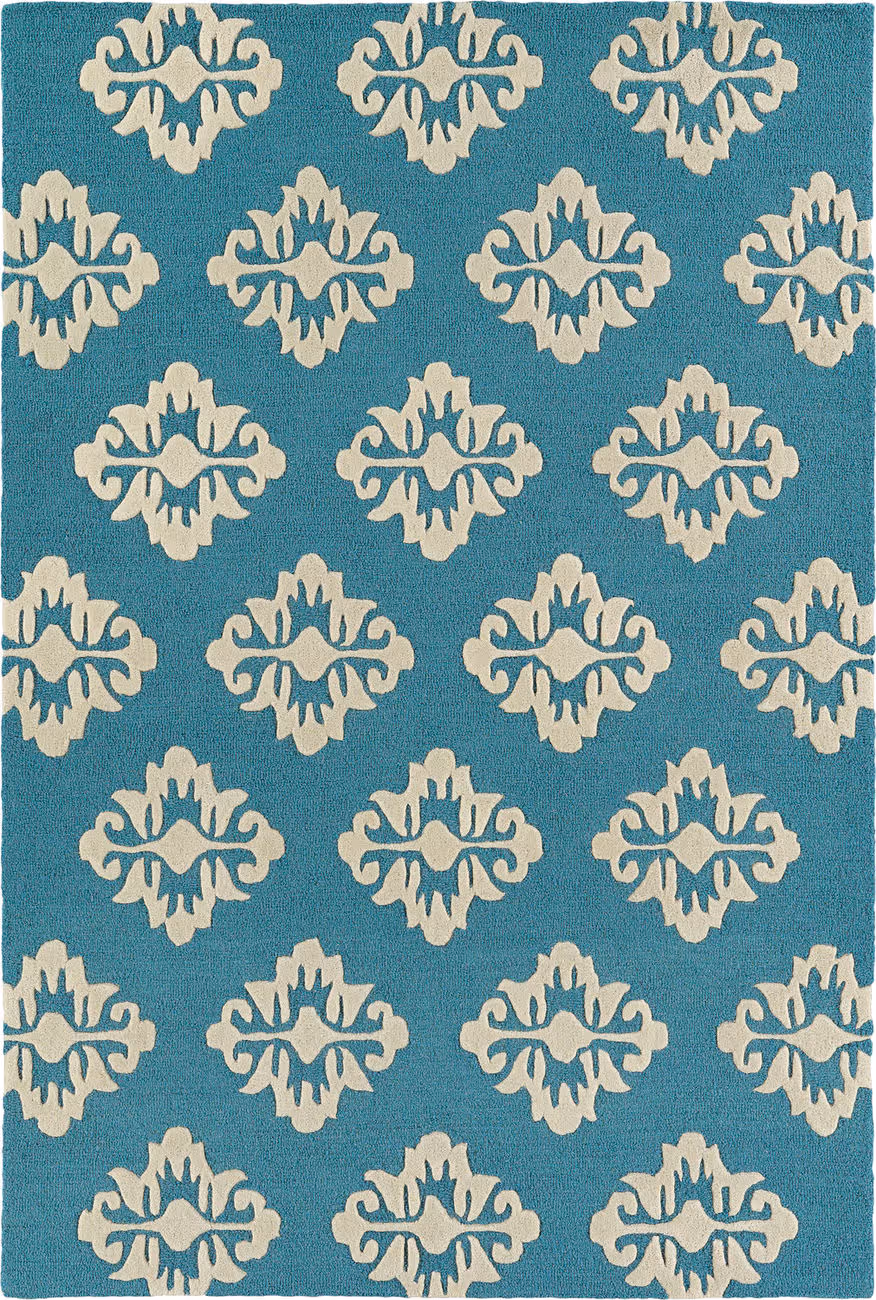 Modern Loom Spaces Turquoise Patterned Modern Rug