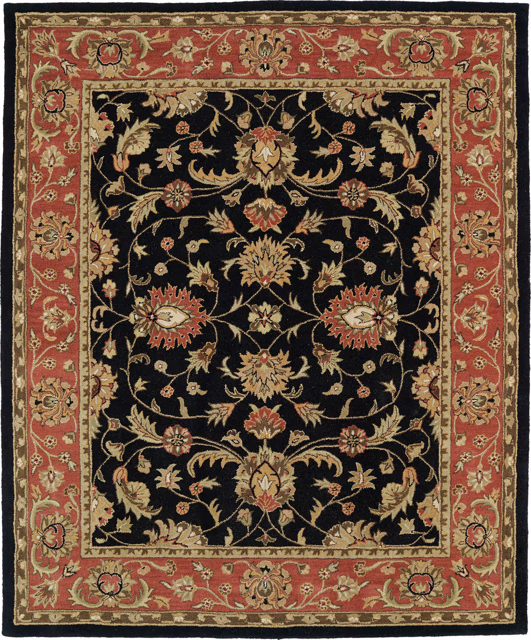 Modern Loom Taj Hand Tufted Black Traditional Rug