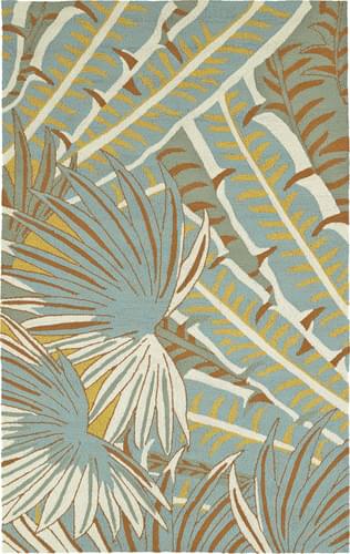Modern Loom Yunque Ivory Outdoor Floral Contemporary Rug Product Image