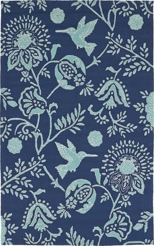 Modern Loom Yunque Navy Outdoor Floral Contemporary Rug Product Image
