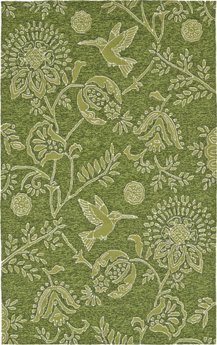 Modern Loom Yunque Green Outdoor Floral Contemporary Rug Product Image