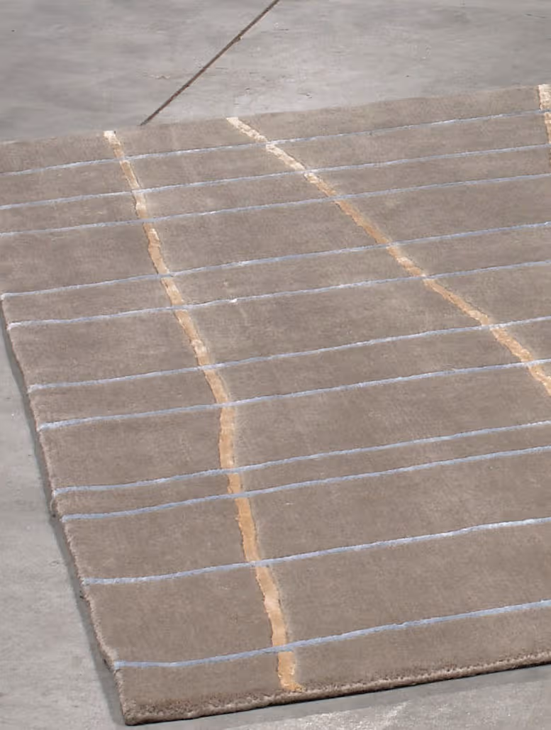 Angelo Beige Patterned Silk Rug