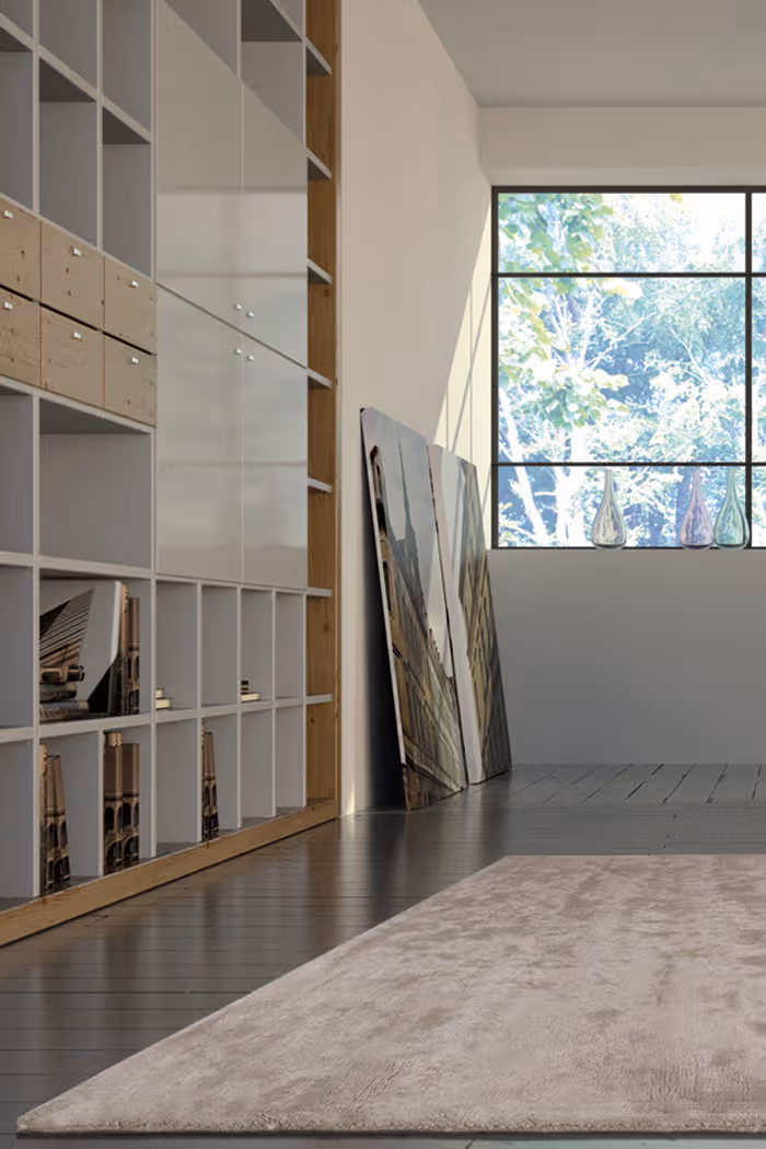 Angelo Beige Solid Color Tibetan Rug