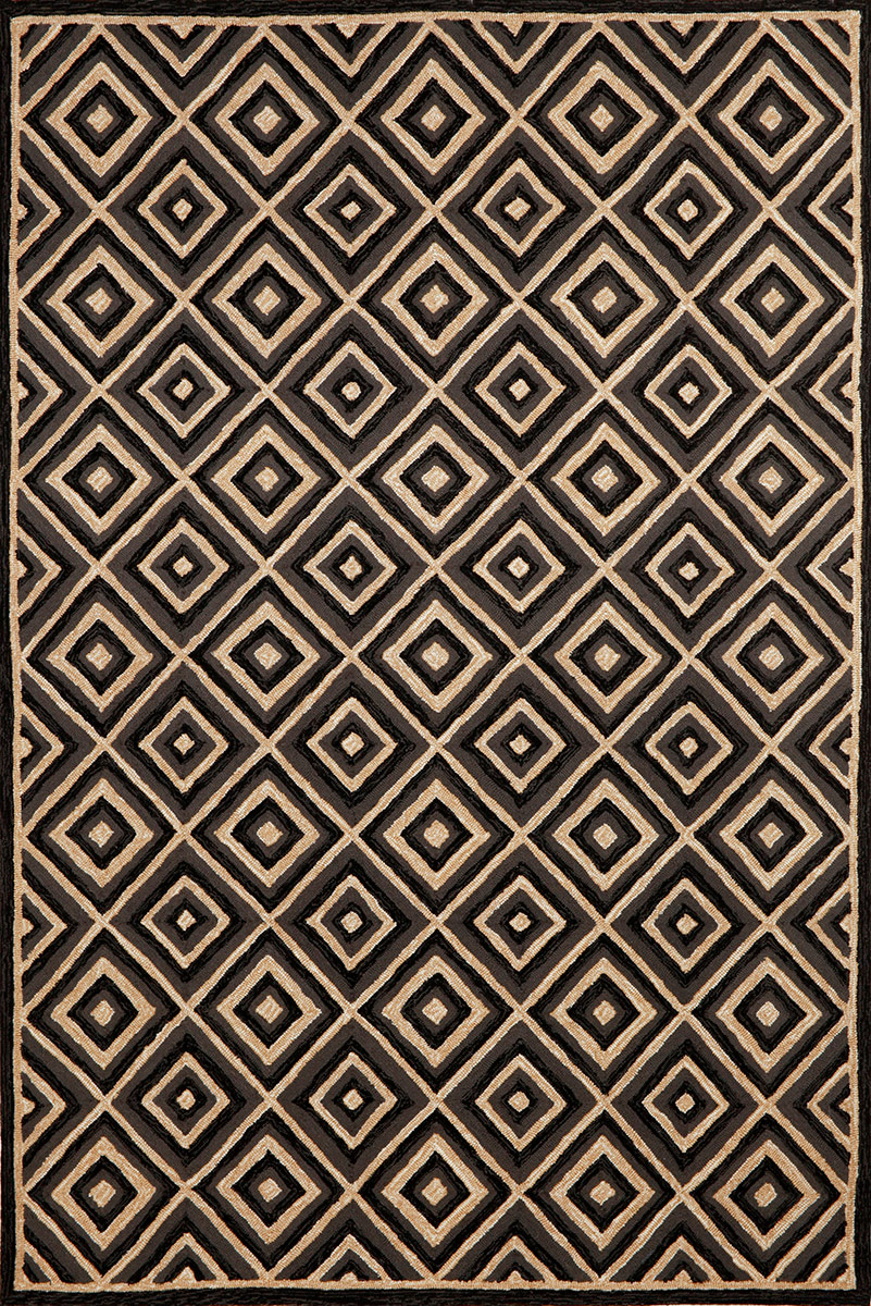 Carlton Diamond Charcoal 130147 Rug from the Outdoor Rugs collection at