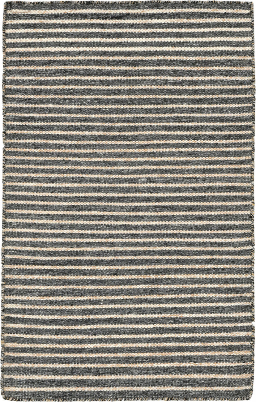 Trans Ocean Mojave Black Outdoor Striped Modern Rug from the Outdoor