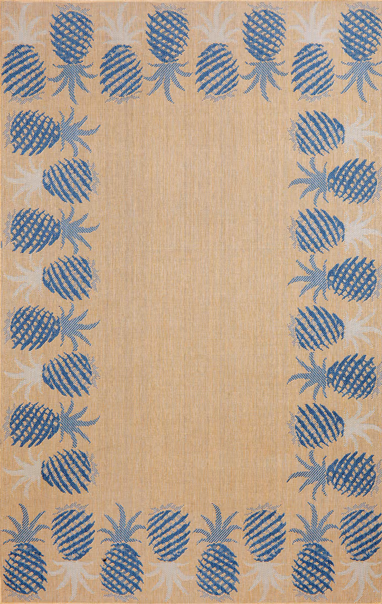 Siesta Pineapple Border Blue 485303 Rug