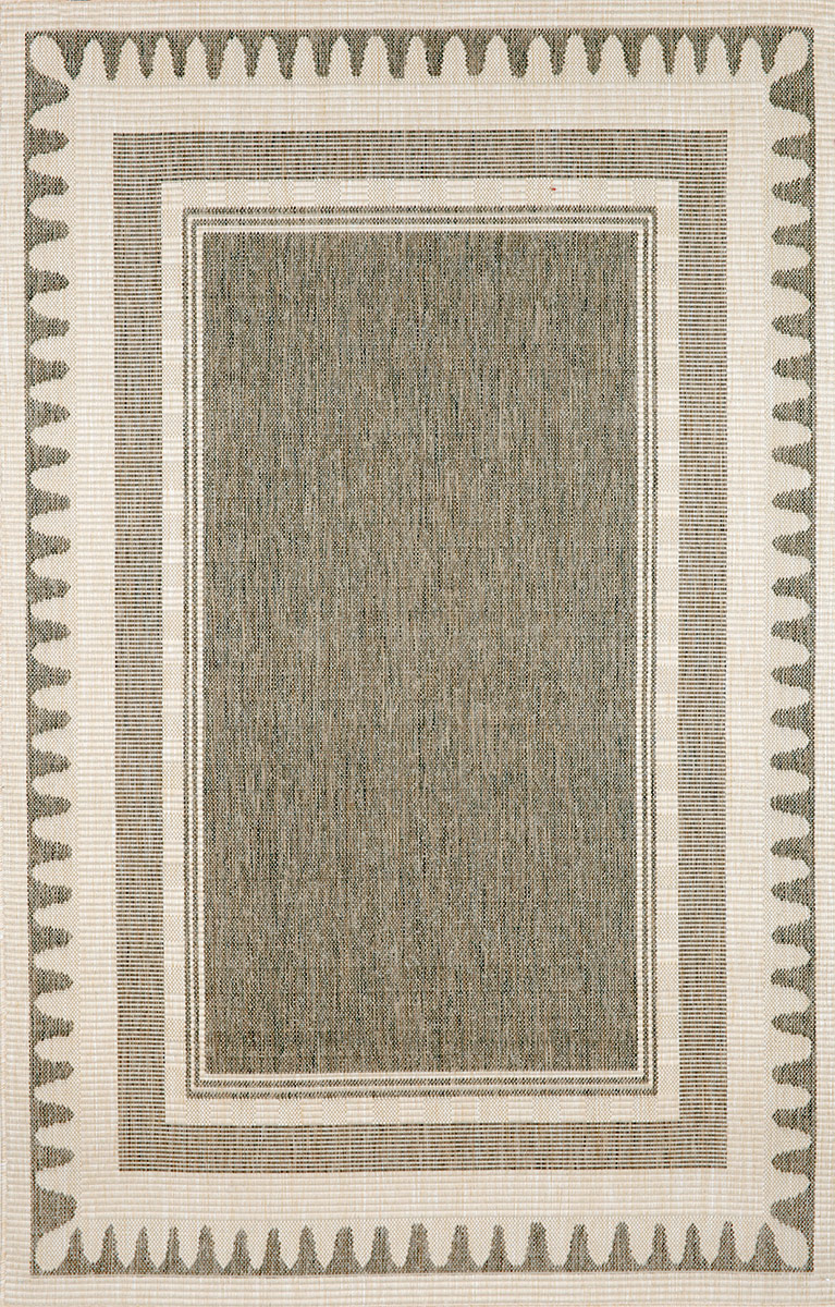 Terrace Modern Border Ivory Silver 175758 Rug from the Outdoor Rugs