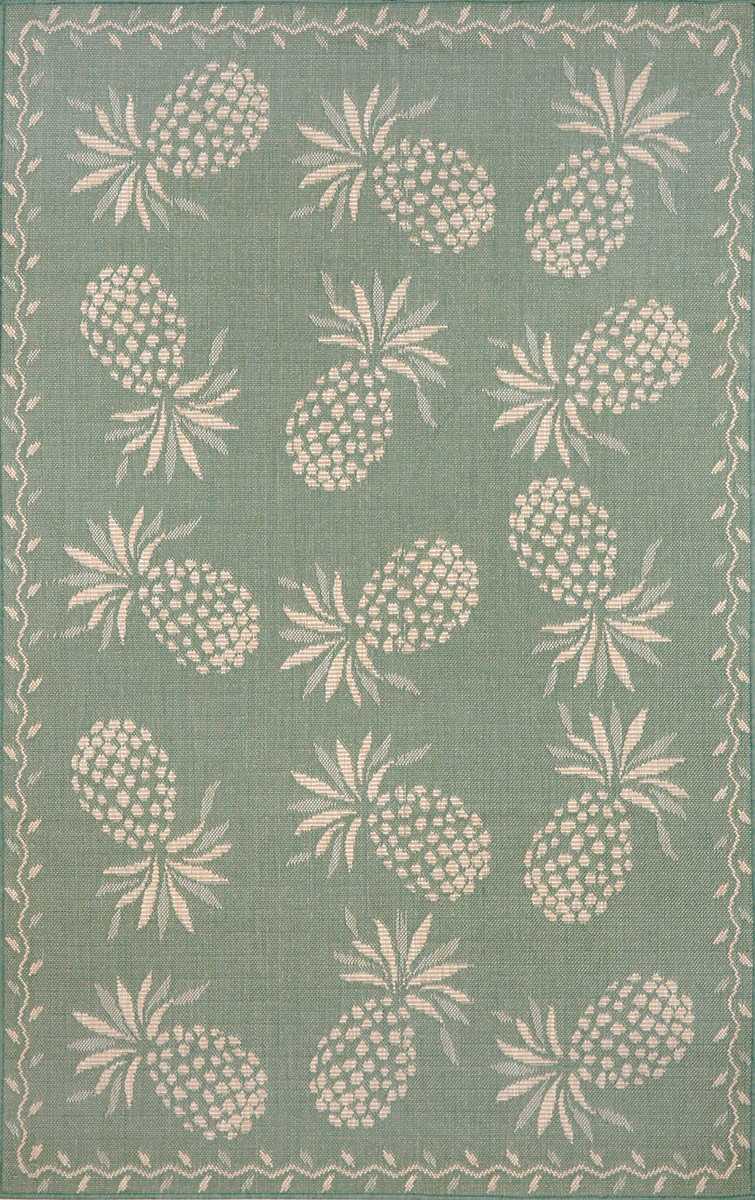 Thatcher Pineapple Aqua Ivory 486673 Rug from the Botanical Rugs