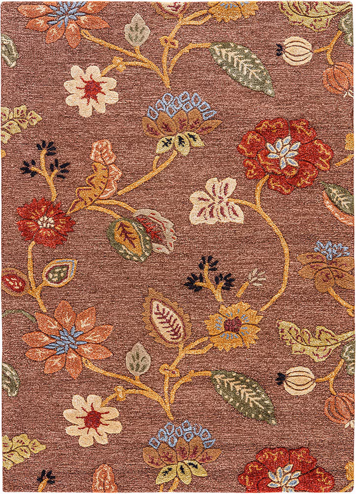 Jaipur Living Blue BL45 Garden Party Brown Hand Loomed Wool Rug