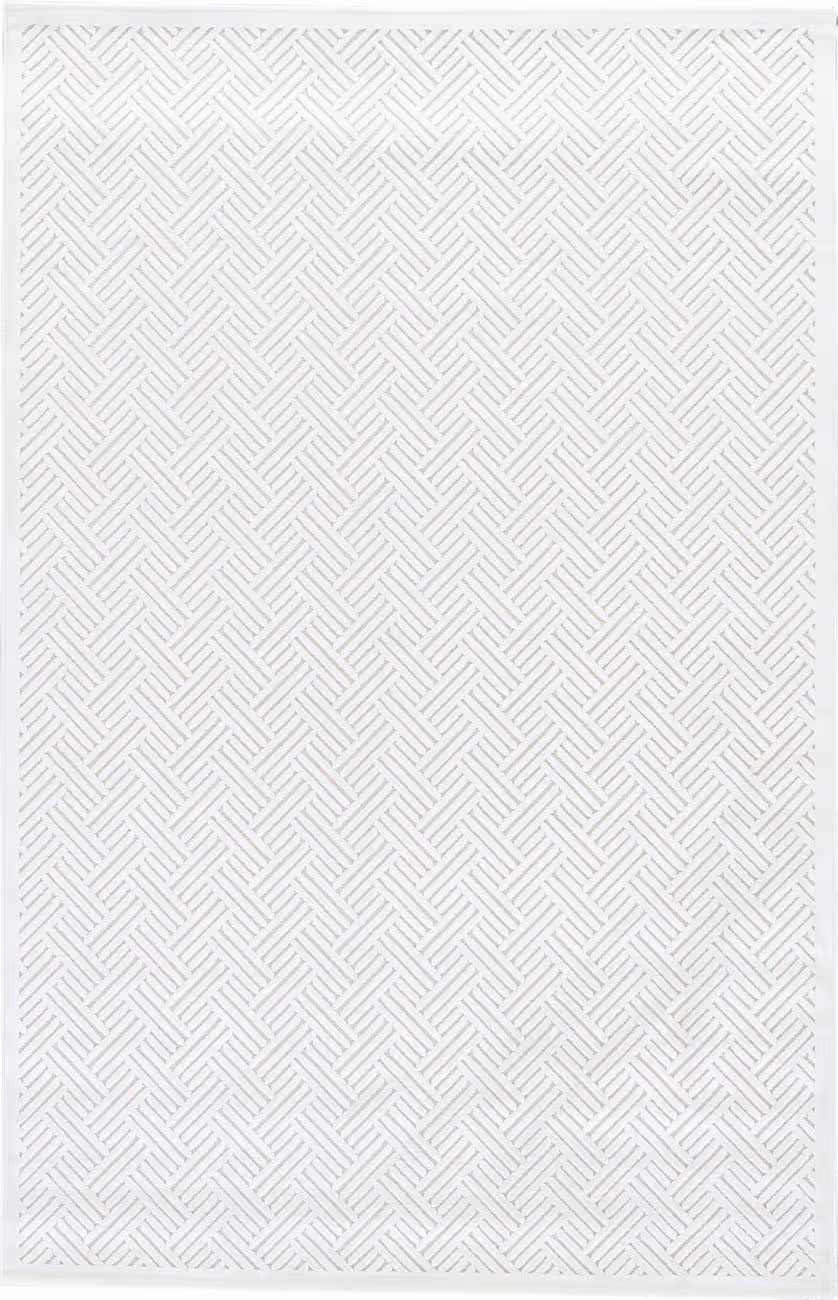Modern Loom Living Fables FB44 Thatch White Ivory Power Loomed Synthetic Rug