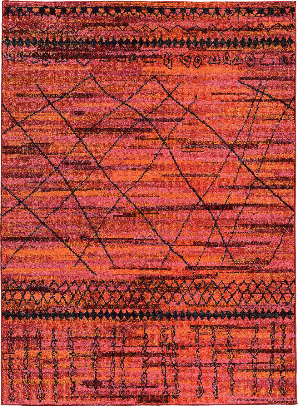 Modern Loom Nomad 7310_633R5 Orange Abstract Rug