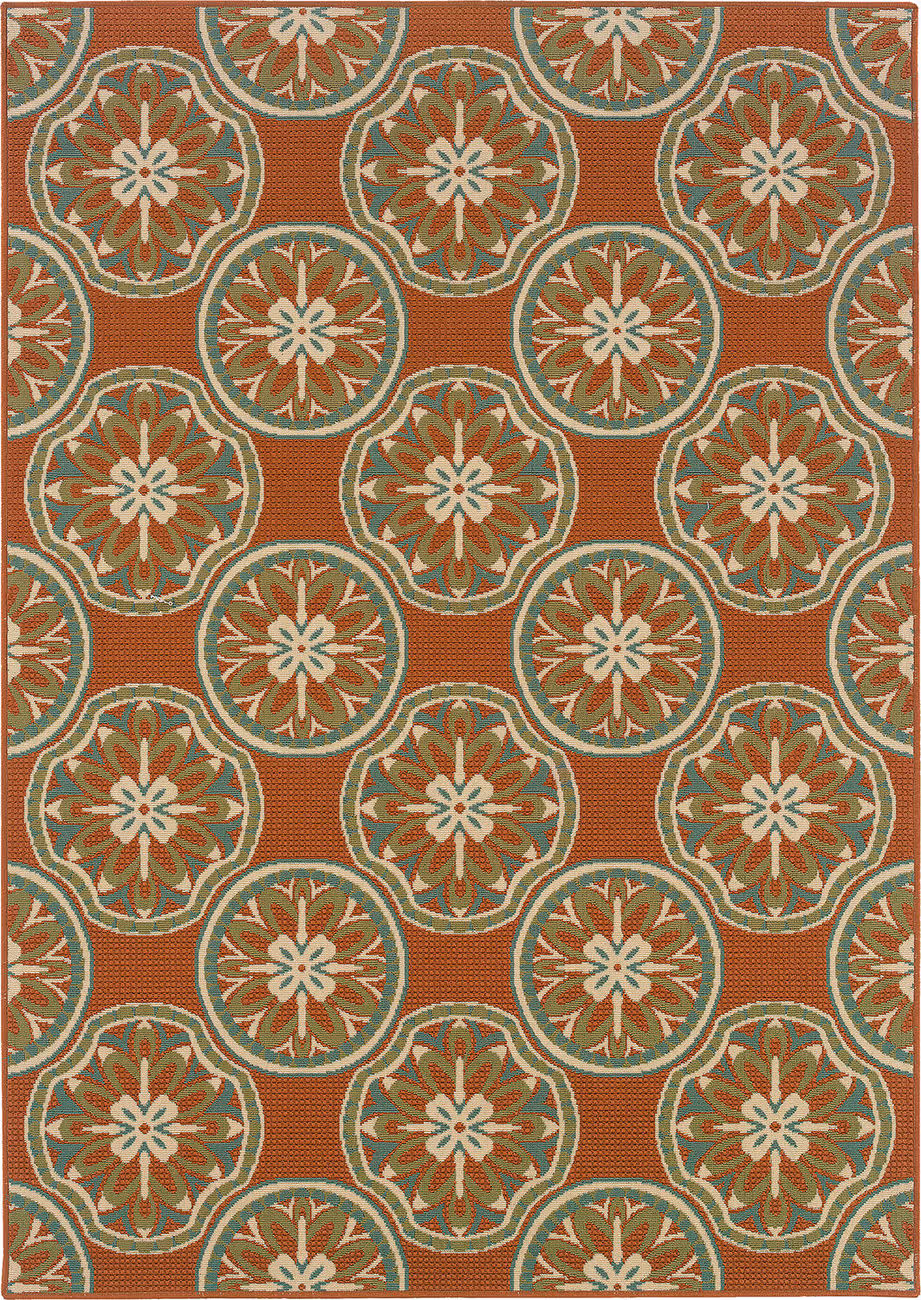 Modern Loom Montego 7310_8323D Rust Outdoor Rug