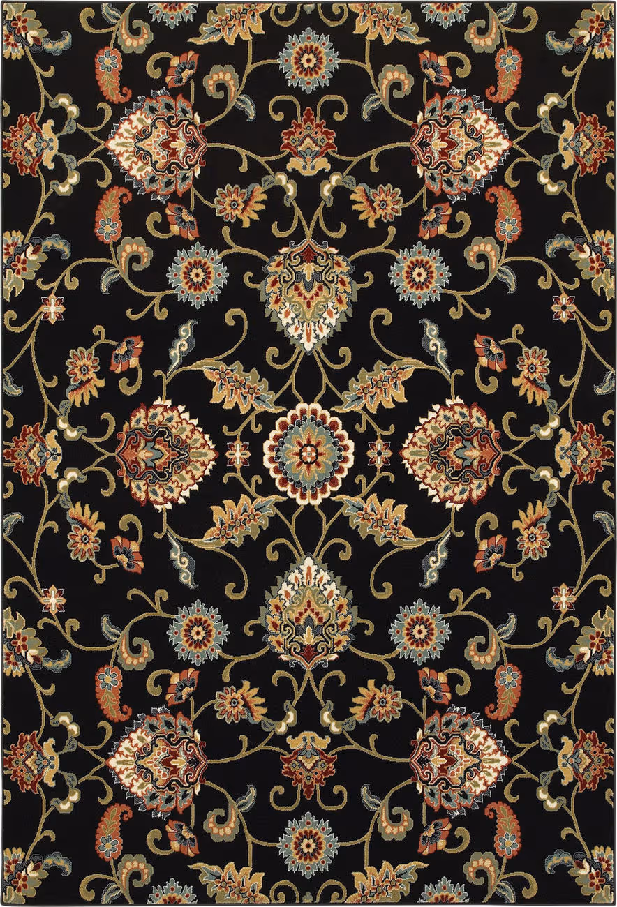 Modern Loom Kashan 7310_9946K Black Transitional Rug