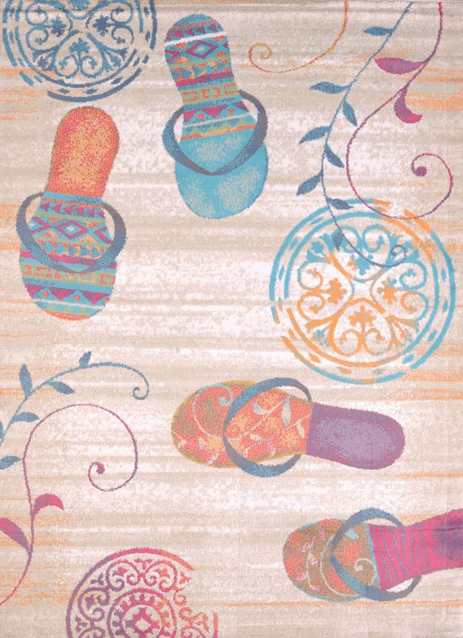 Modern Loom Flip Flop Shore 7410_541_50989 Tropical Coastal Rug
