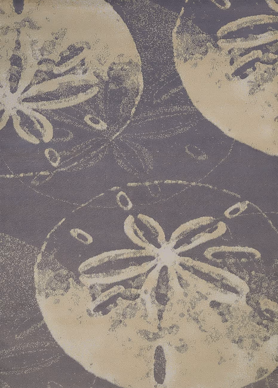 Modern Loom Sand Dollar Cove 7410_543_60077 Charcoal Coastal Polyester Rug