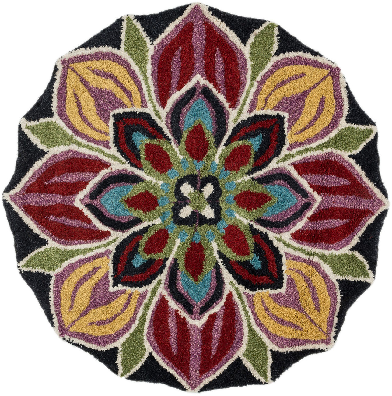 Azalea AZ03 Black Multi Rug from the Botanical Rugs collection at