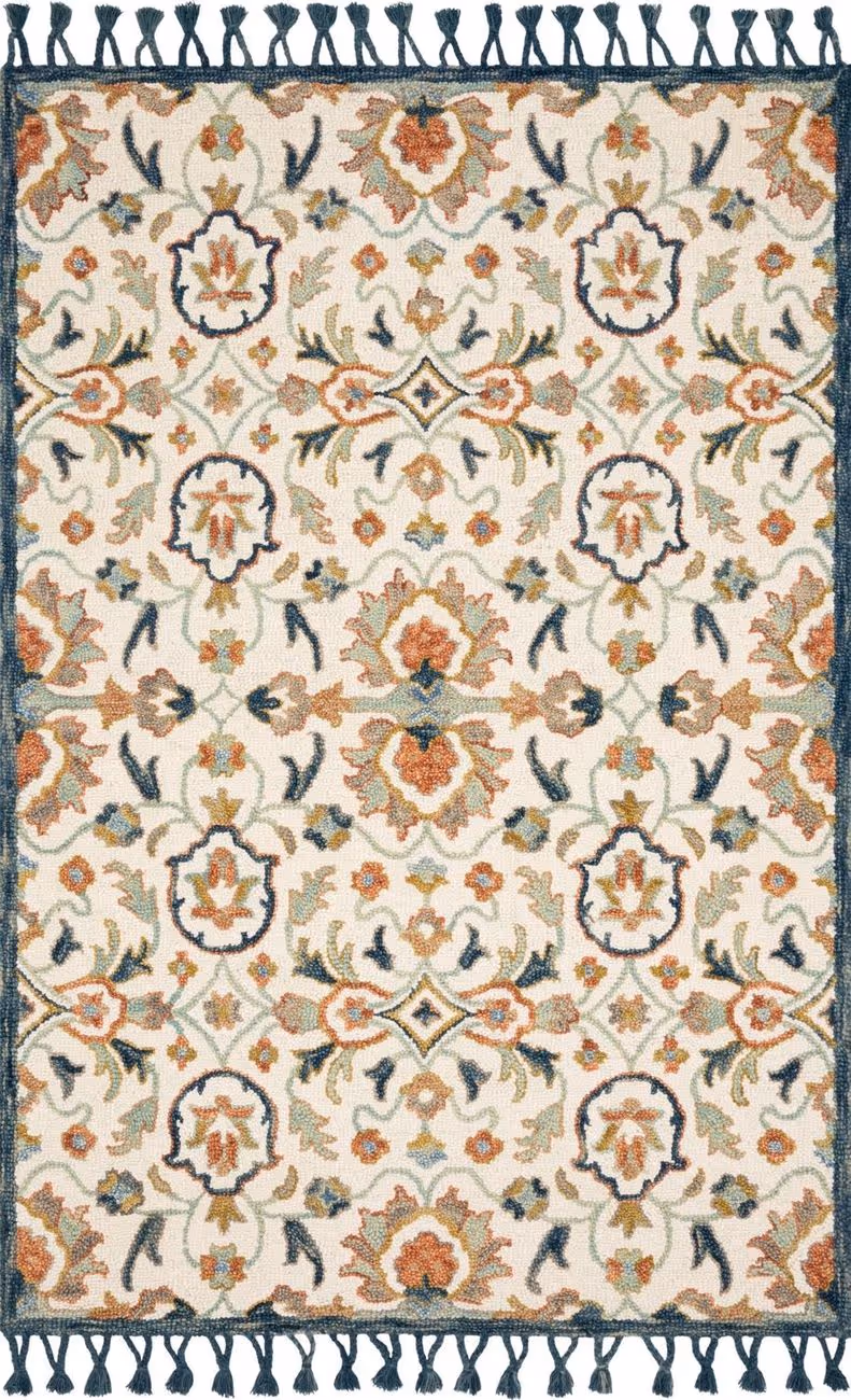 Loloi Kasuri Kb 01 Ivory Multi Transitional Rug From The Assorted Transitional Rugs Collection At Modern Area Rugs
