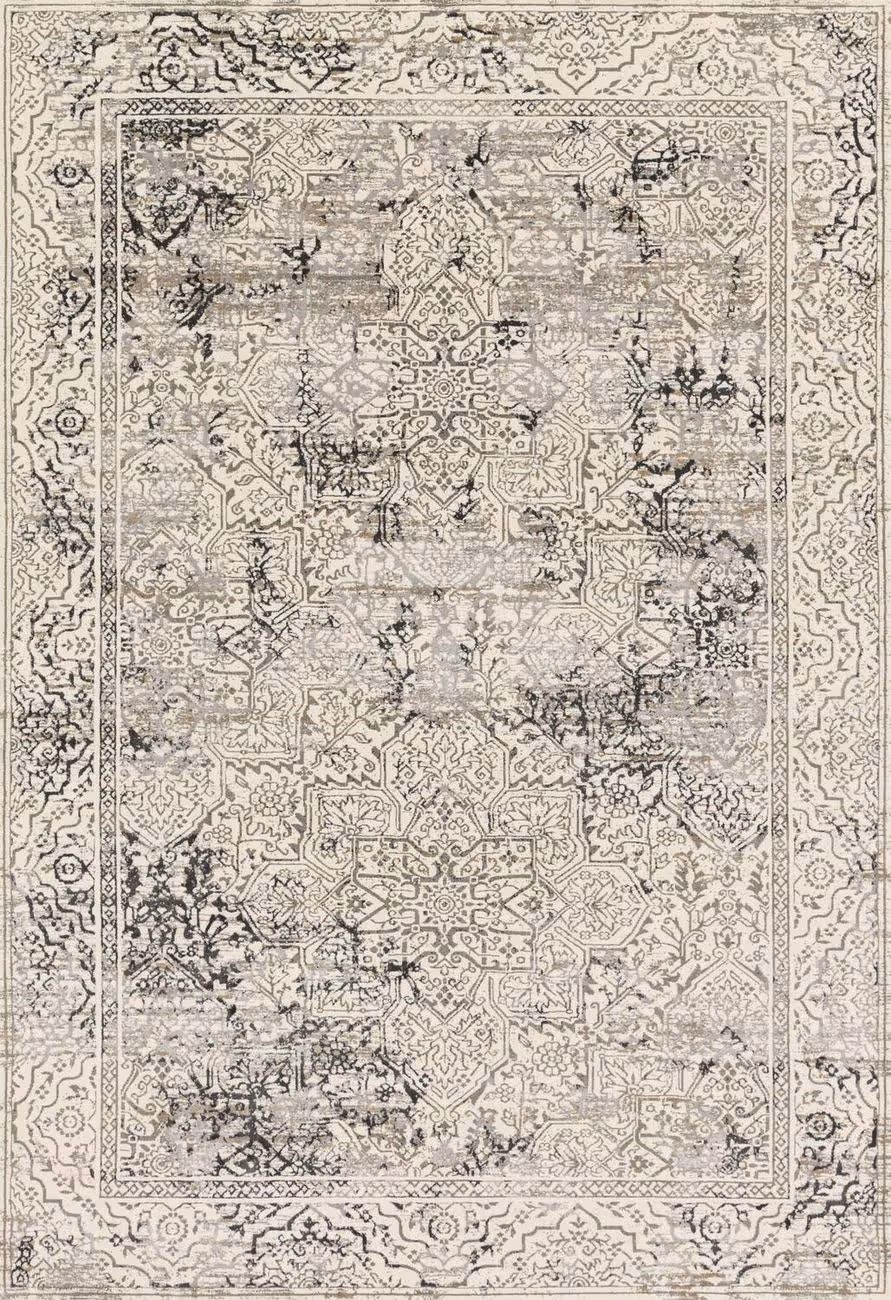 Loloi Kingston KT-06 Ivory / Grey Synthetic Abstract Rug