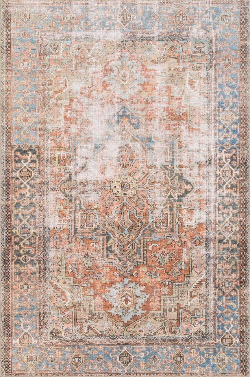 Loloi Loren LQ-15 Terracotta / Sky Traditional Hilo Rug