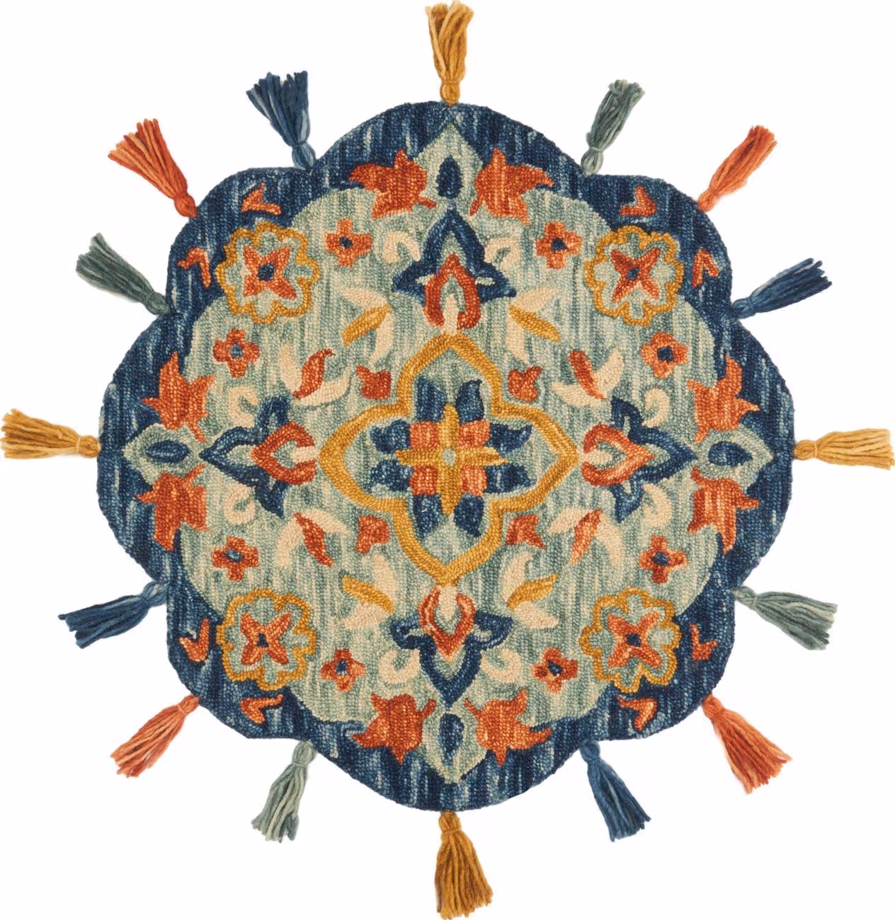 Loloi Remy RU-03 Turquoise / Spice Wool Traditional Rug
