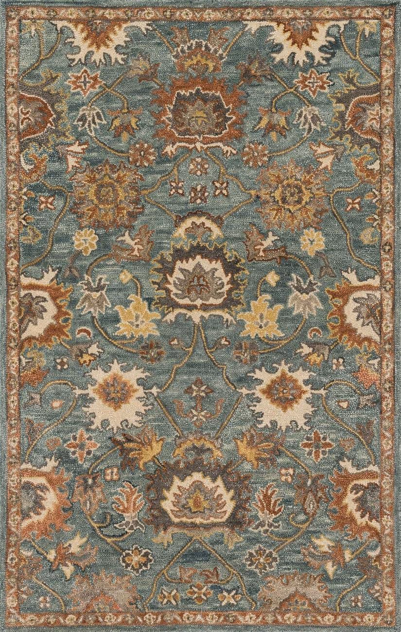 Loloi Underwood UN-01 Blue / Rust Traditional Transitional Rug