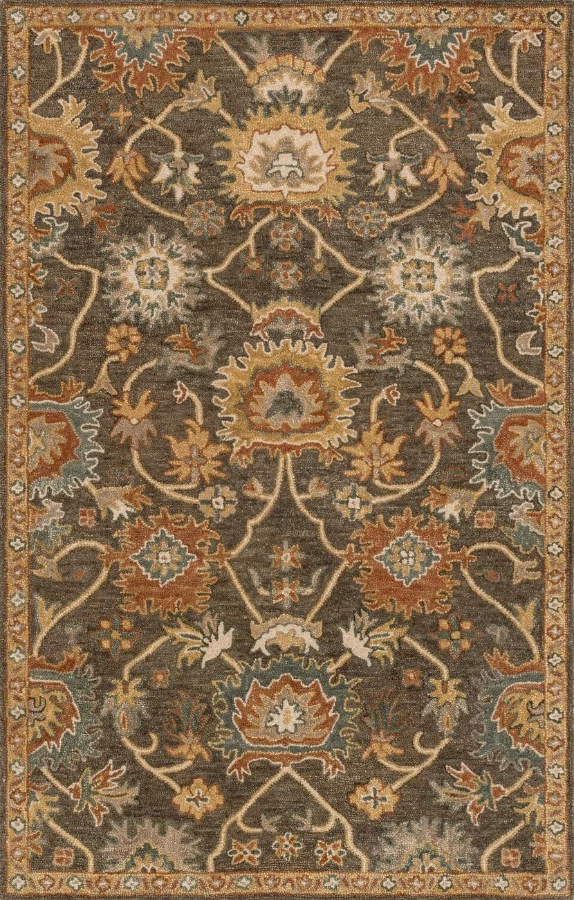 Loloi Underwood UN-01 Charcoal / Gold Wool Traditional Rug