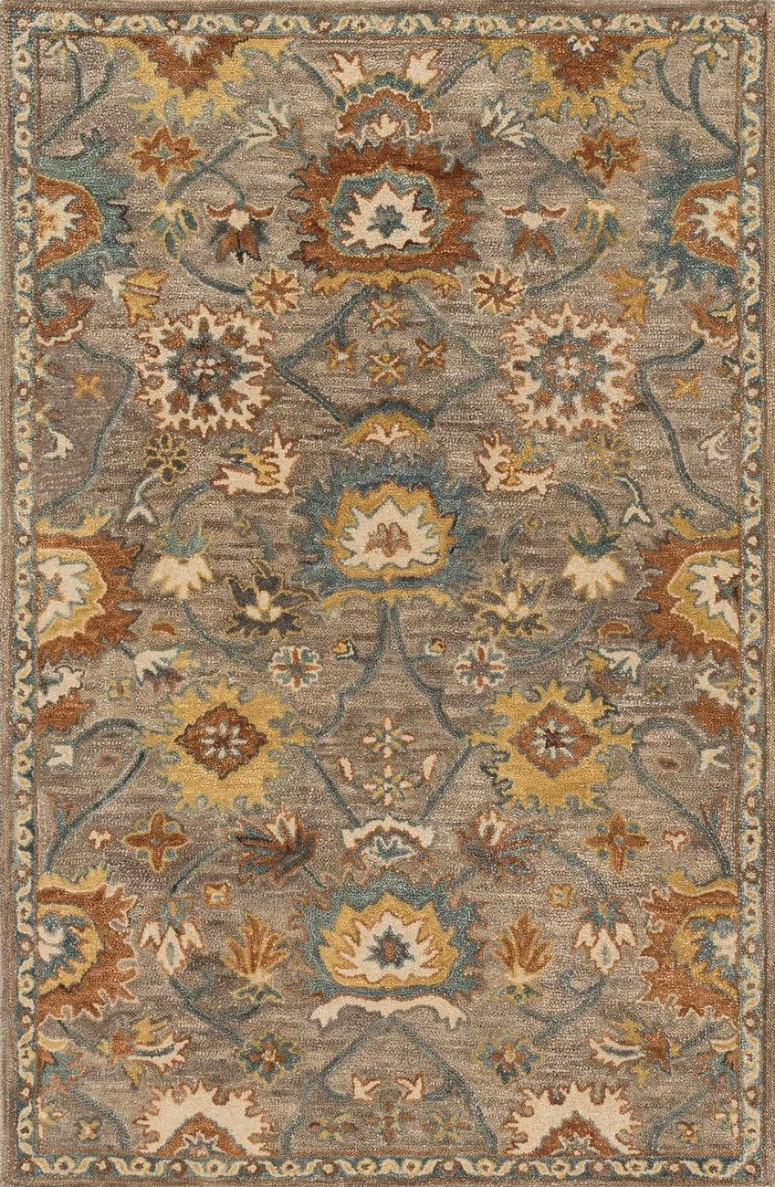 Loloi Underwood UN-01 Taupe / Blue Traditional Wool Rug