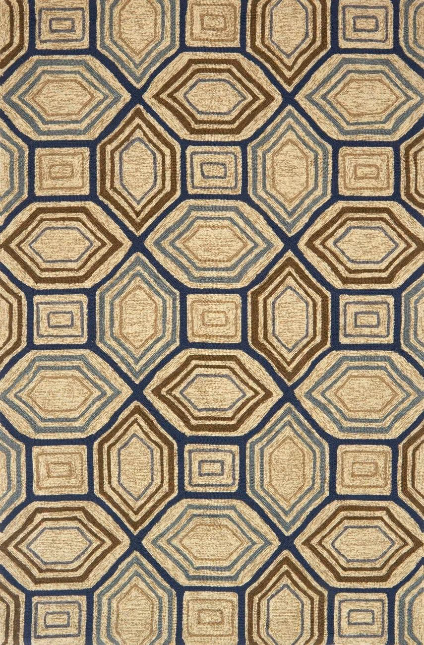 Loloi Venice Beach VB-25 Camel / Navy Synthetic Outdoor Rug