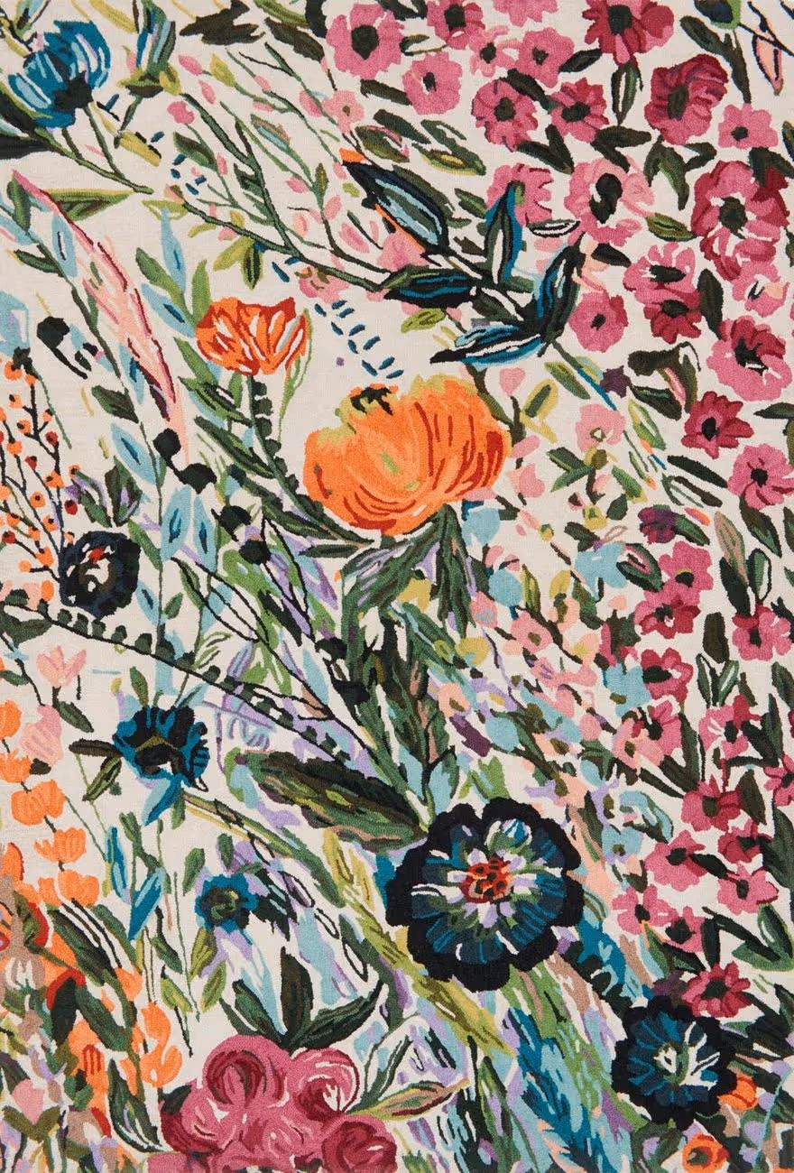 Loloi Wild Bloom WV-01 Ivory / Multi Floral Wool Rug