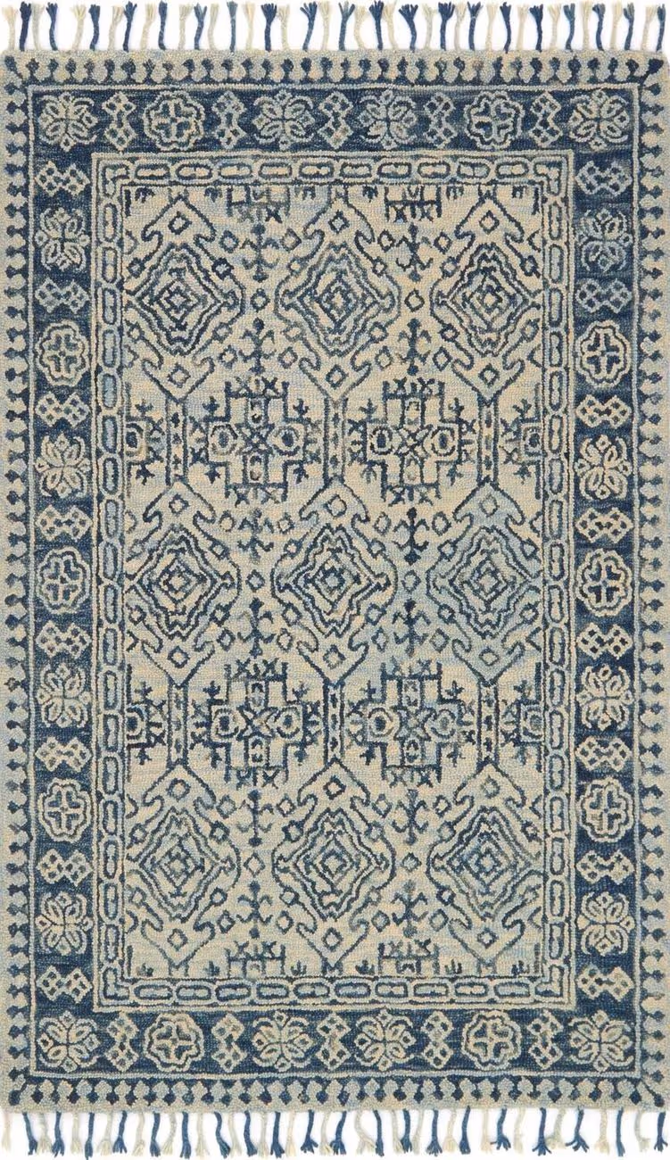 Modern Loom Zharah ZR-09 Mist / Blue Wool Patterned Rug