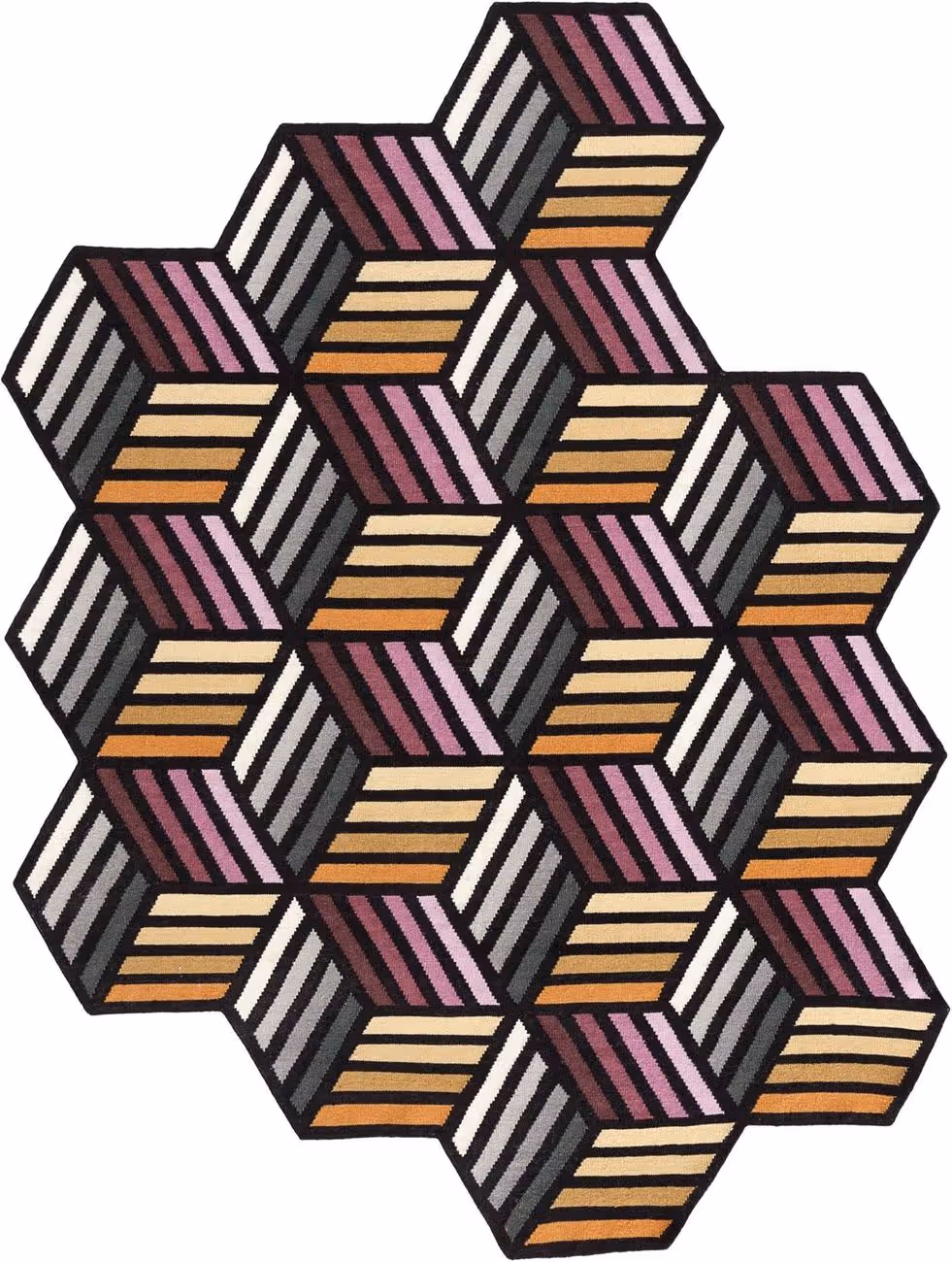 Gandia Blasco Purple Kilim Parquet Hexagon