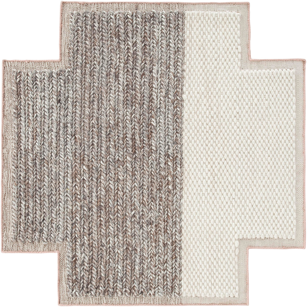 Square Fluted Pedestal 42",6210_411 Square Ivory Plait Rug" from the