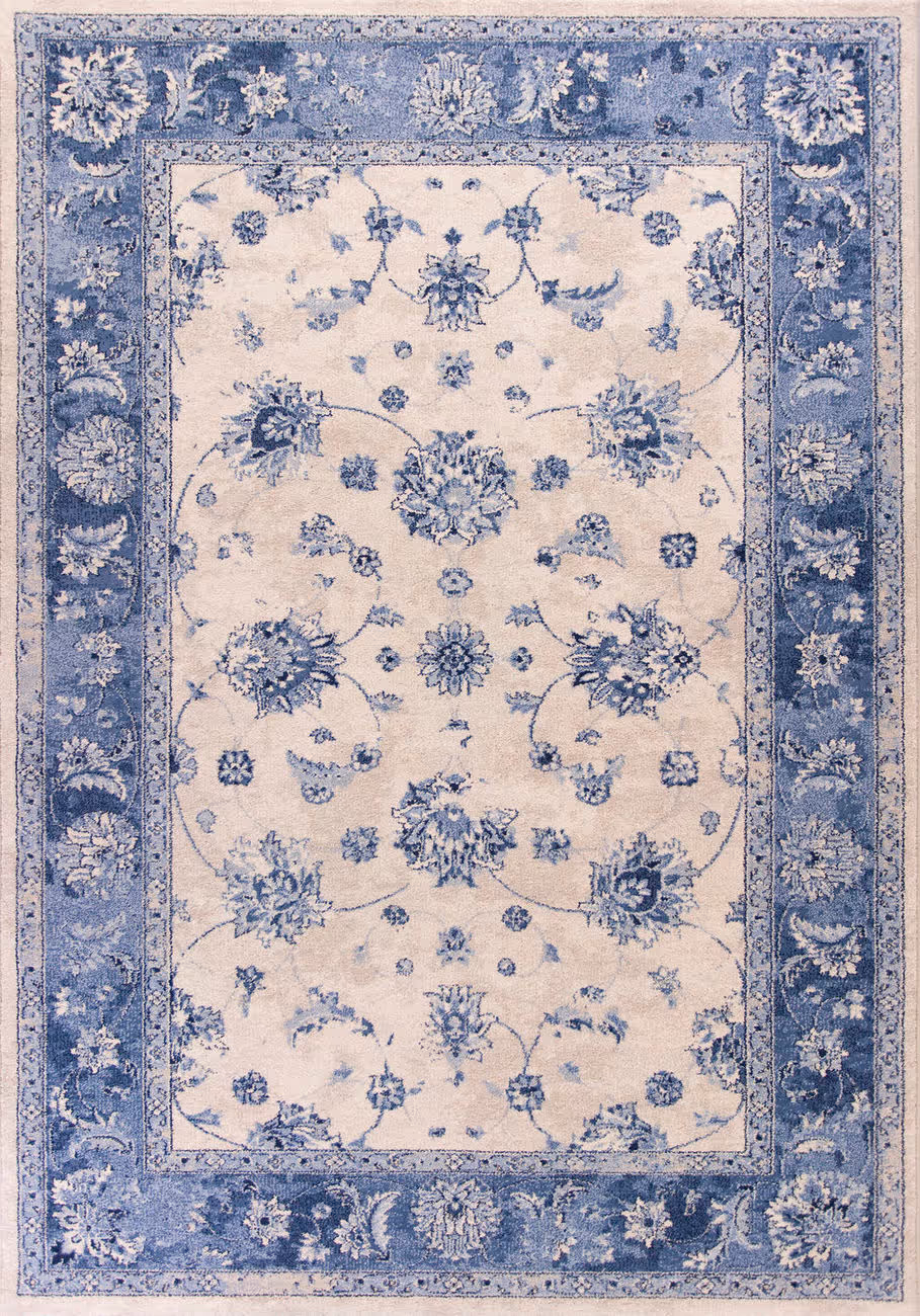 Kas Rugs Bob Mackie Home Vintage 1307 Grey/Sky Blue Traditional Rug