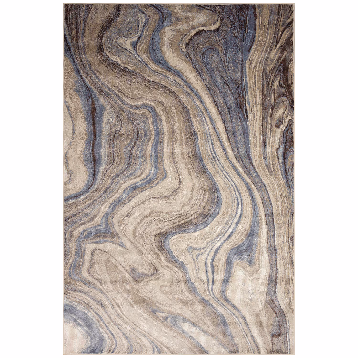 Liora Manne Ariana Low Profile Indoor Woven Durable Rug- Marble Cool