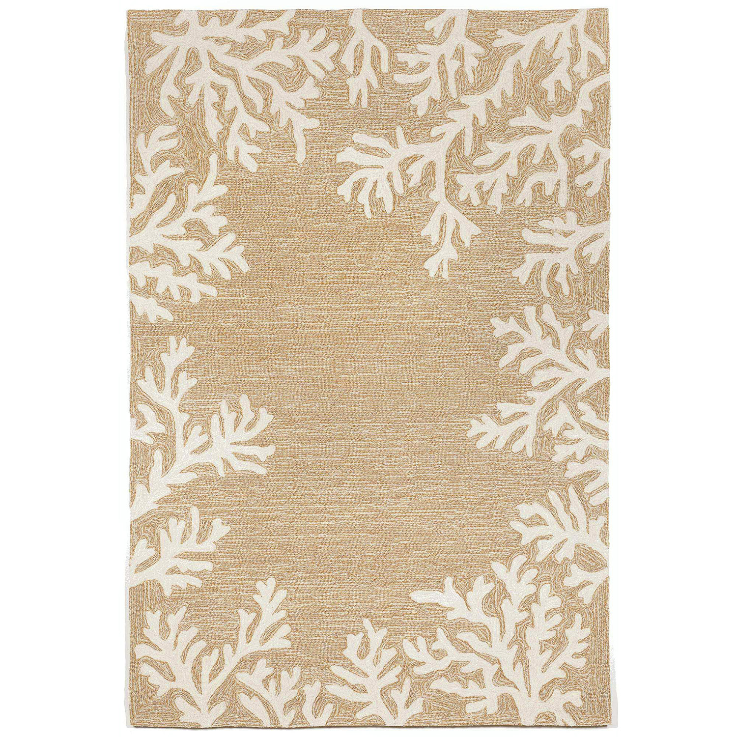 Liora Manne Capri Indoor/Outdoor Durable Hand-Tufted  UV Stabilized Rug- Coral Border Neutral  Product Image
