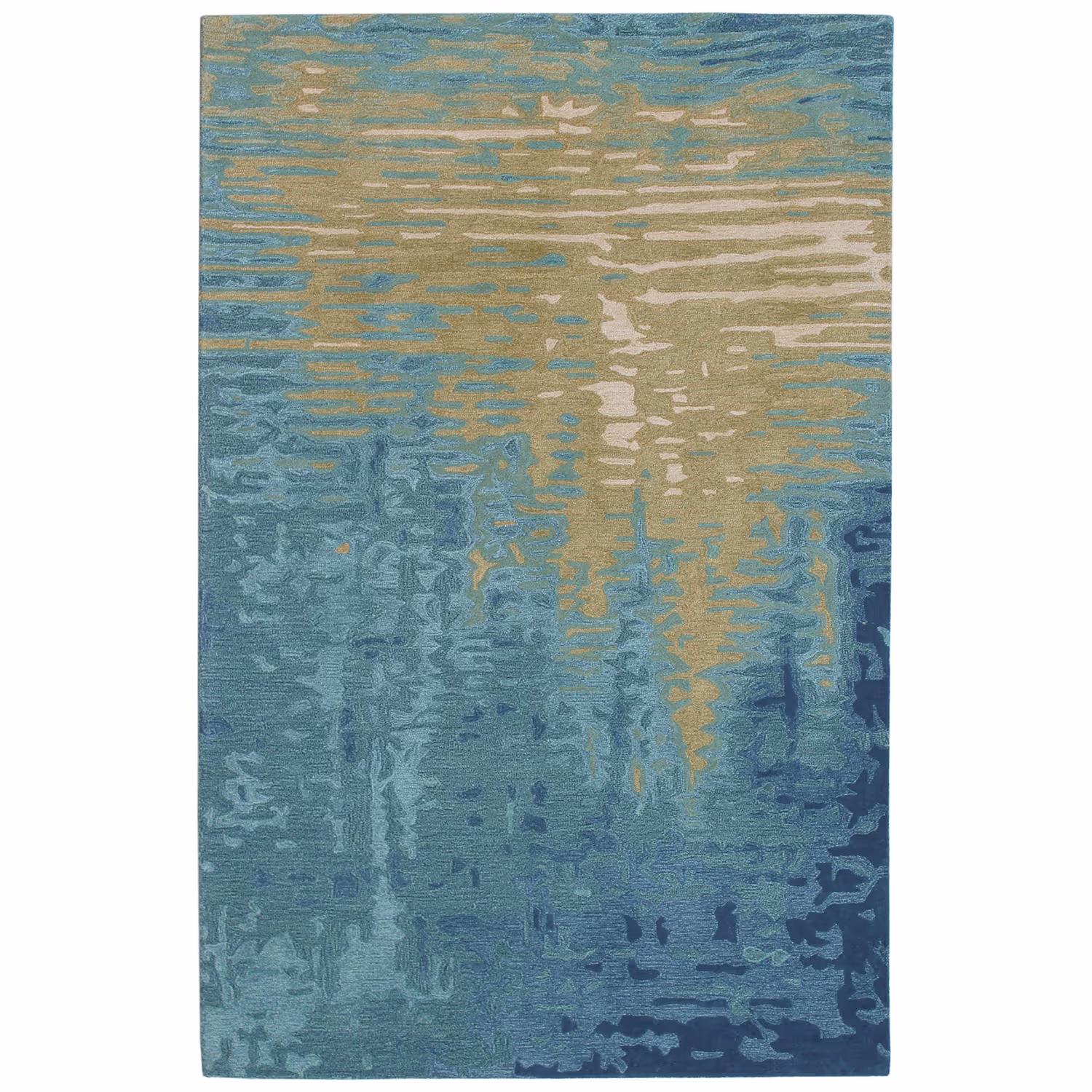 Liora Manne Corsica Plush Wool  Rectangular Indoor Rug-Abstract, Reflection Ocean  Product Image