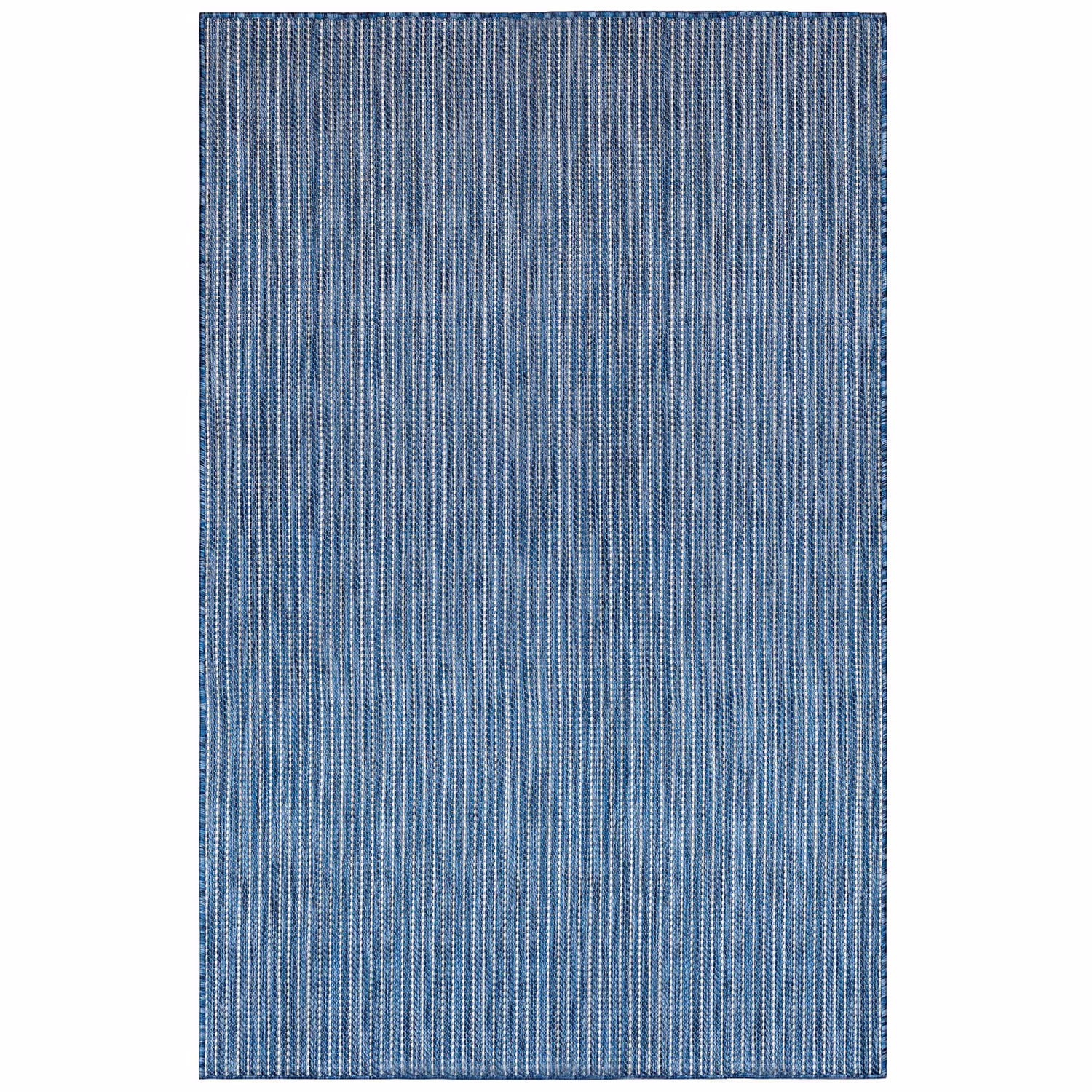Liora Manne Carmel Low Profile Easy Care Indoor/Outdoor Woven Rug- Texture Stripe Navy