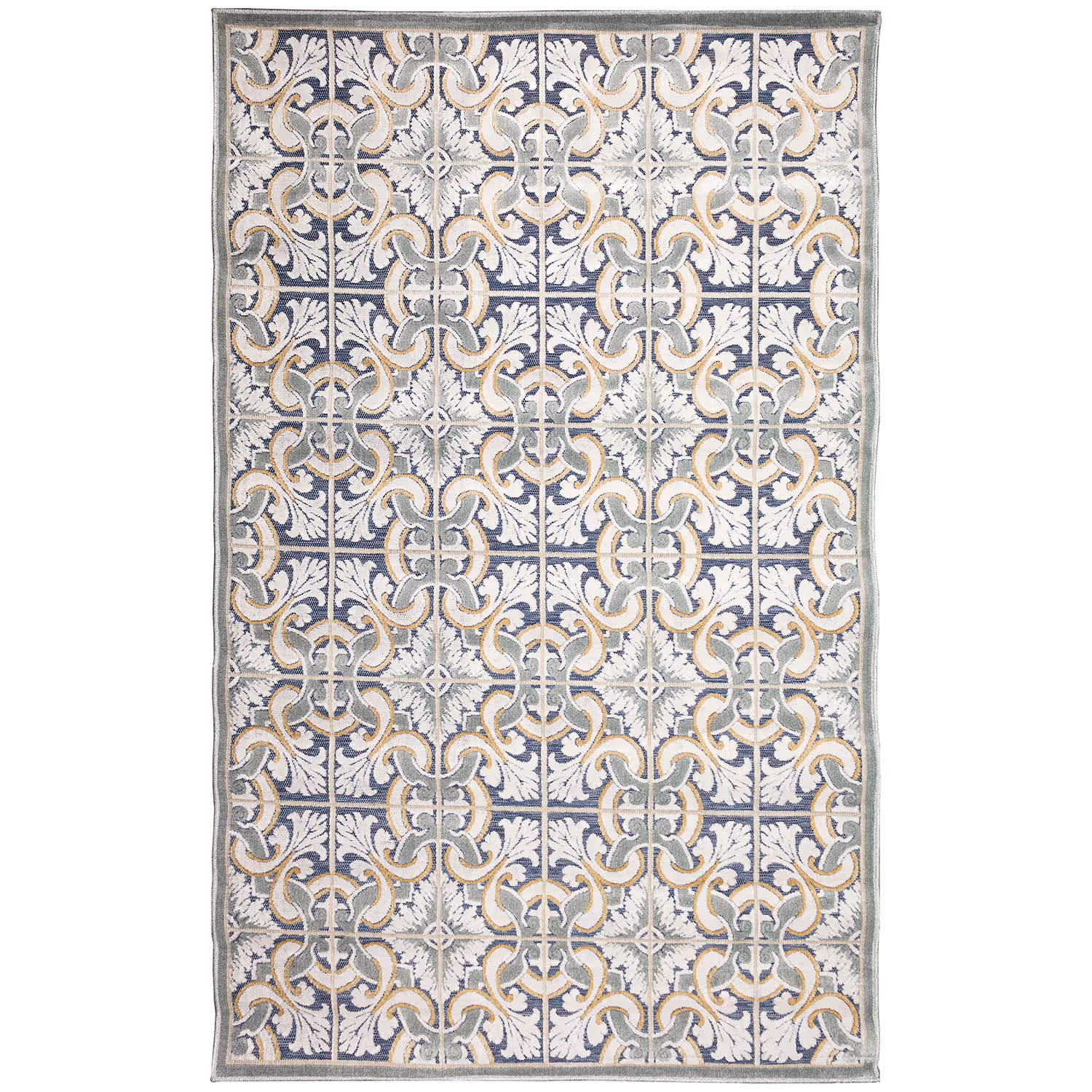 Liora Manne Canyon Low Profile Easy Care Rectangular Weather Resistant Rug-Geometric, Floral Tile Na Product Image