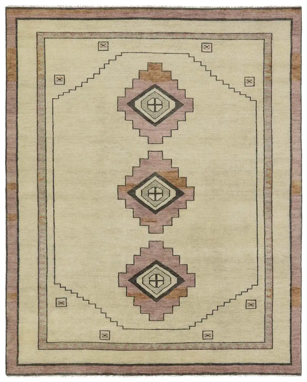 Jaipur Living Nicosia Hand-Knotted Medallion Cream/ Pink Area Rug  Product Image
