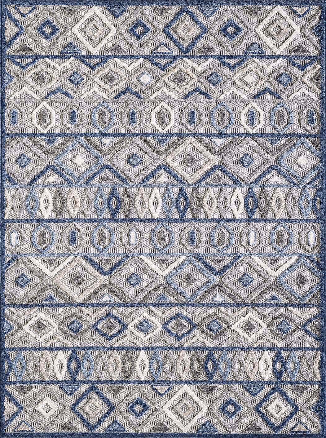 Calla 6921 Grey/Blue Aztec Area Rug Product Image