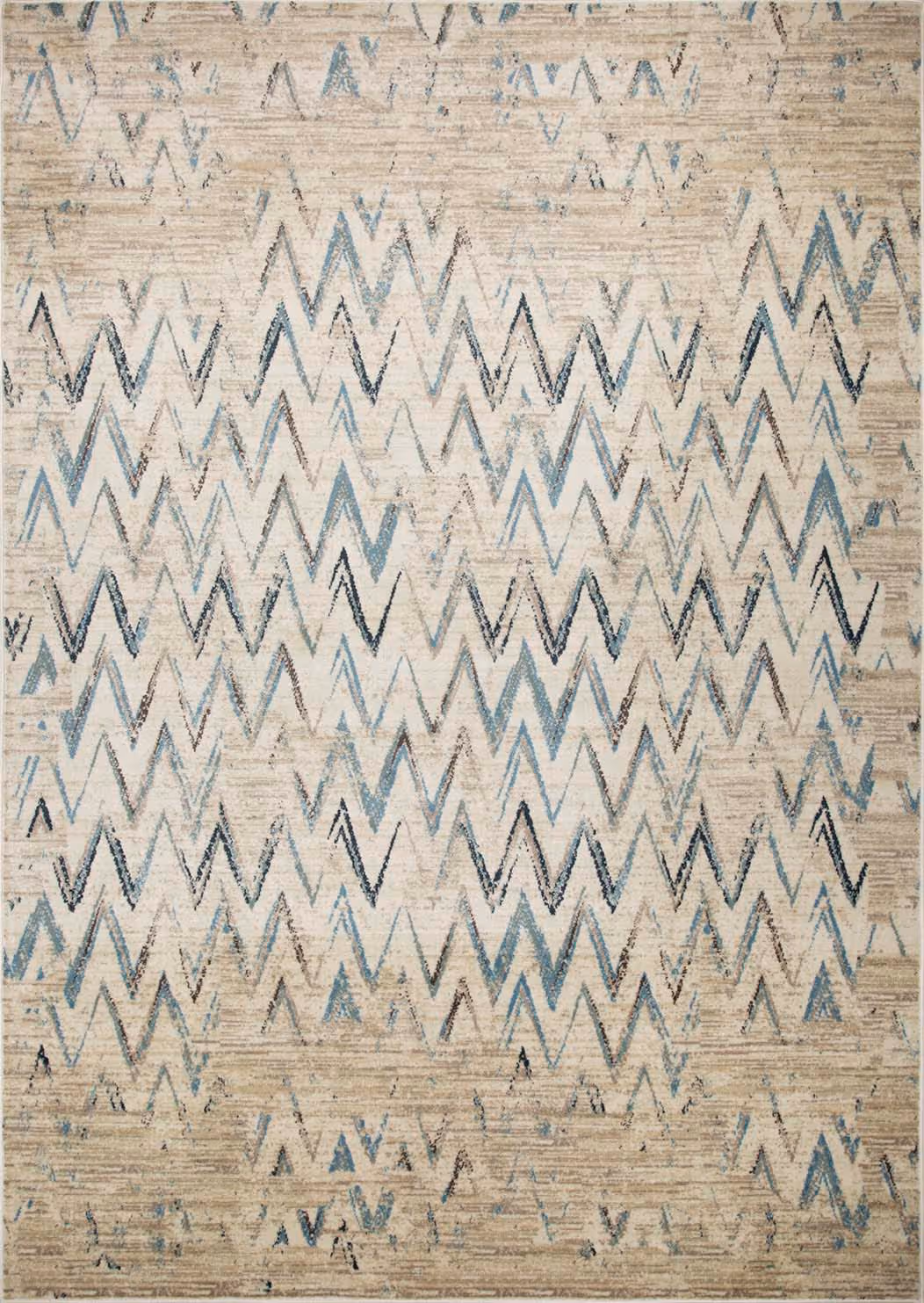 Heritage 9364 Ivory/Blue Chevron Area Rug Product Image