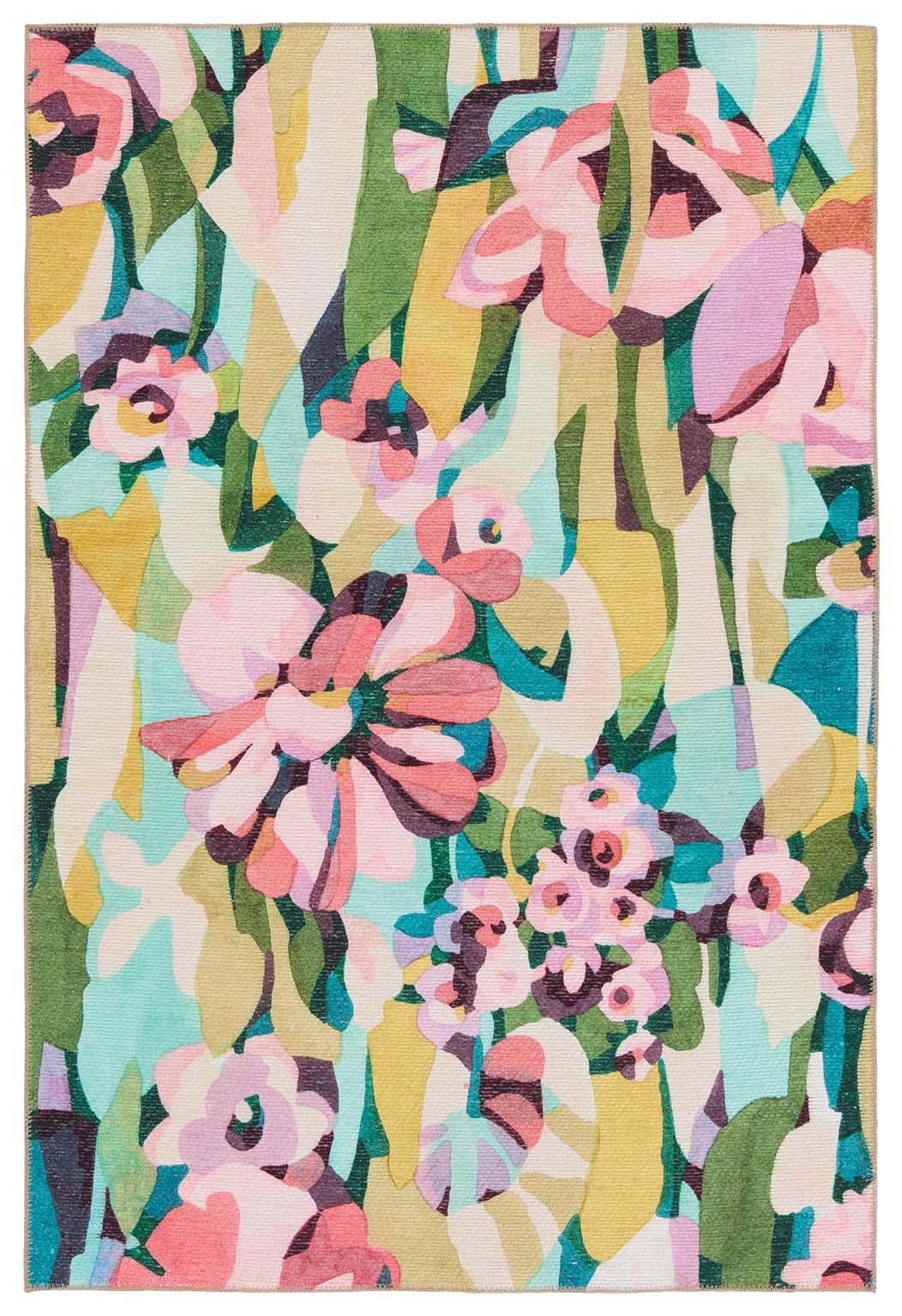 Vibe by Jaipur Living Amicia Indoor/Outdoor Floral Multicolor/ Pink Runner Rug  Product Image