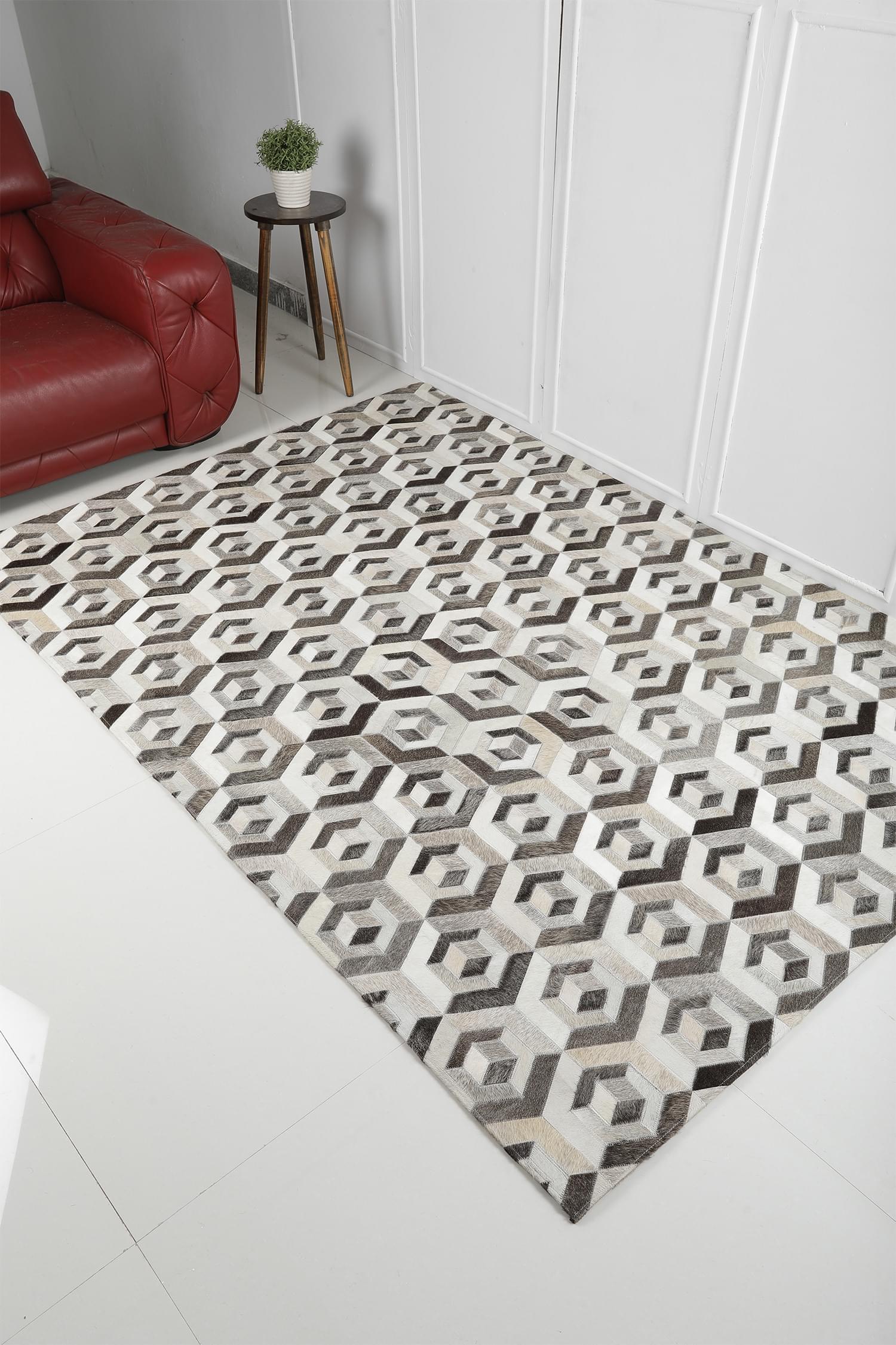 MODERN LOOM JR-0017 Leather Patchwork Rugs Product Image