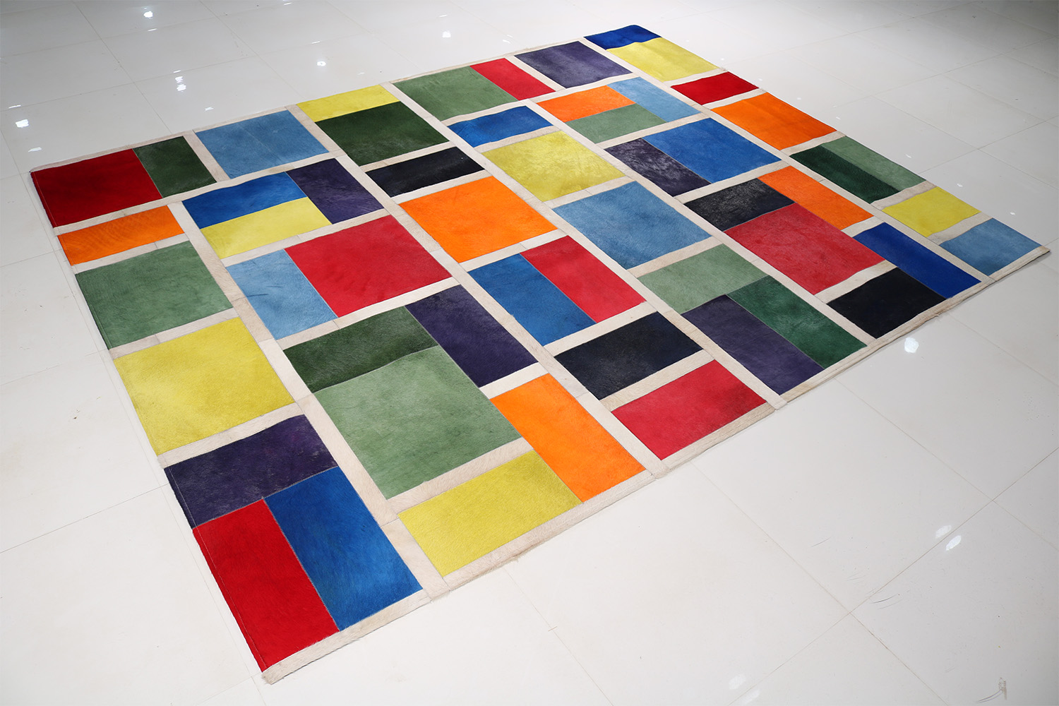 MODERN LOOM JR-8104 Leather Patchwork Rugs Product Image
