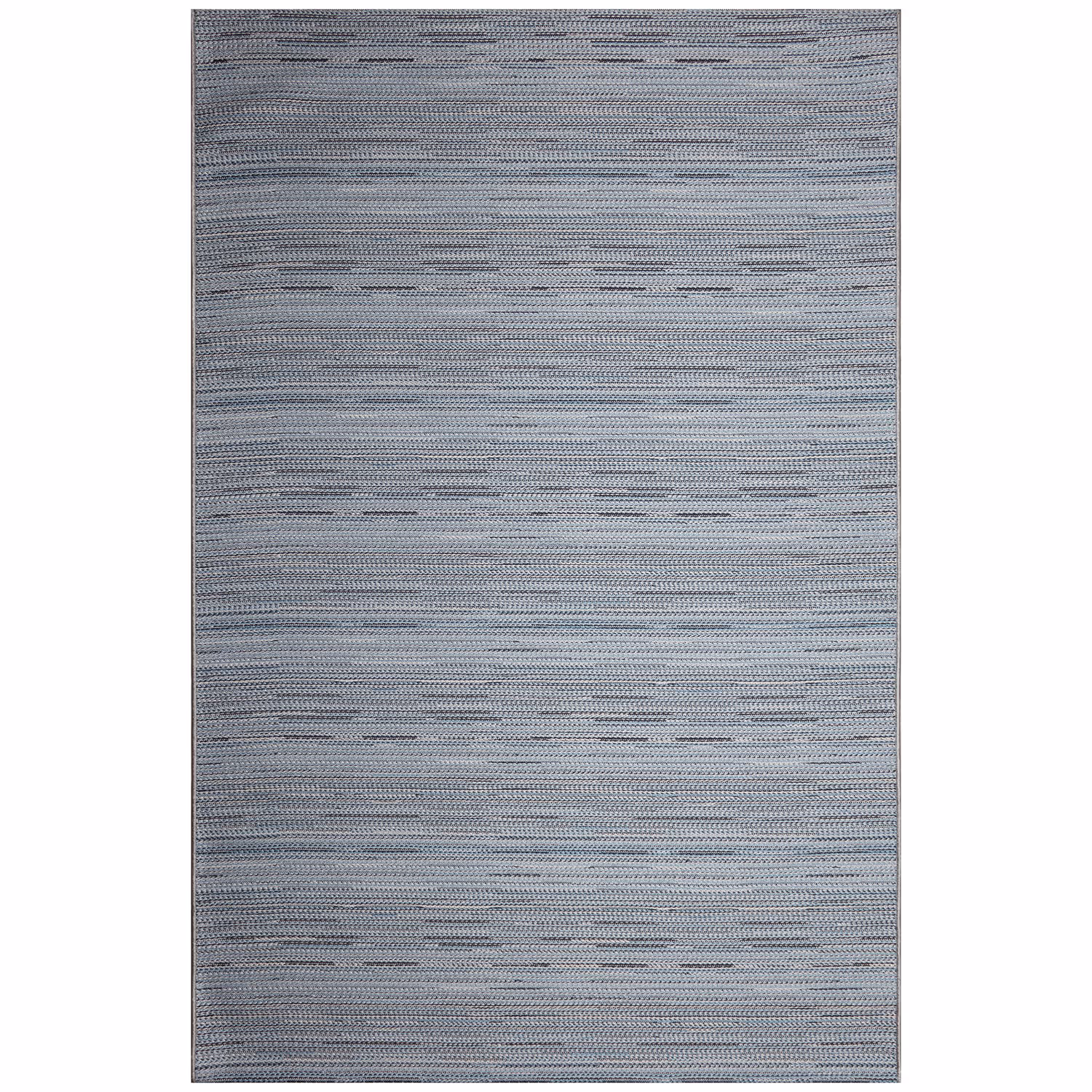 Liora Manne Miranda Machine Washable Non-Slip Woven Indoor/Outdoor Rug- Tweed Stripe Denim  Product Image