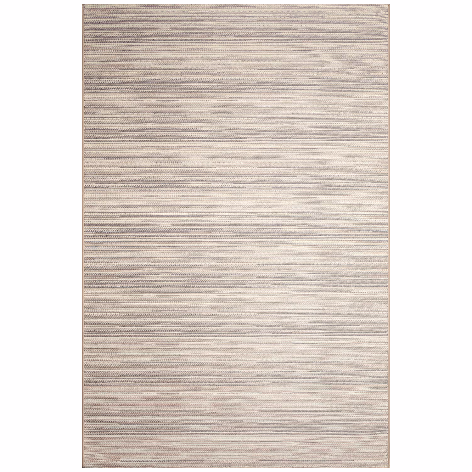 Liora Manne Miranda Machine Washable Non-Slip Woven Indoor/Outdoor Rug- Tweed Stripe Silver/brown  Product Image