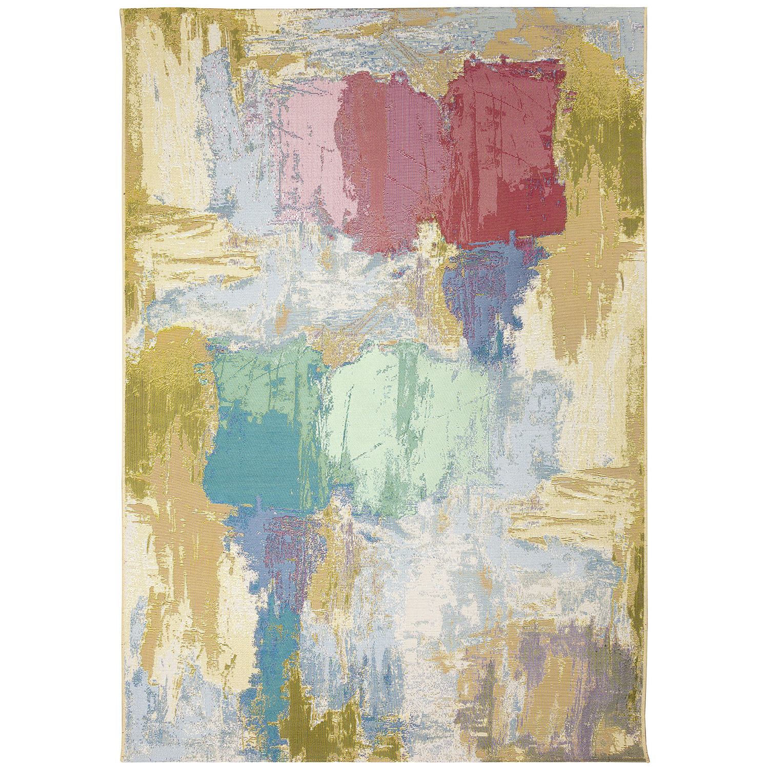 Liora Manne Marina Low Profile  Durable Indoor/Outdoor Woven Rug- Watercolor Pastel  Product Image